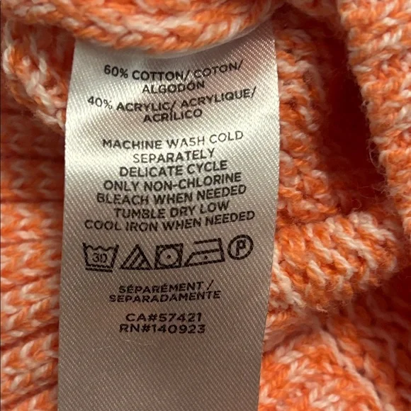 Loft pink & blue Ombre Striped V-Neck Sweater SZ L cotton blend casual weekend - Picture 5 of 11